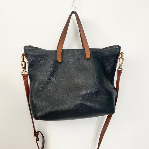 Madewell Zip Top Transport Carry all black brown - Picture 7 of 7
